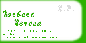 norbert mercsa business card